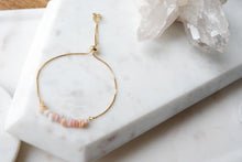 Load image into Gallery viewer, Pink opal "CERYS" tumbled stone necklace and bracelets.
