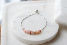 Load image into Gallery viewer, Pink opal "CERYS" tumbled stone necklace and bracelets.
