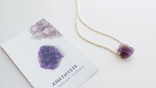 Load image into Gallery viewer, Amethyst RAW 18k. gold plated necklace.
