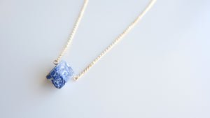 Lapis Lazuli RAW 18k. gold plated necklace.